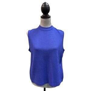 St John Purple Knit Sleeveless Turtleneck Size Small